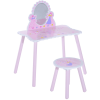 HOMCOM Kinder Schminktisch Inklusive Hocker Rosa, Weiß, Pink, Blau, Gelb -Kinderspielzeug Geschäft homcom kinder schminktisch inklusive hocker rosa weiss pink blau gelb a327860