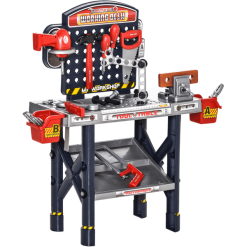 HOMCOM Kinder Werkbank Set Mit 55 Zubehörteilen Bunt