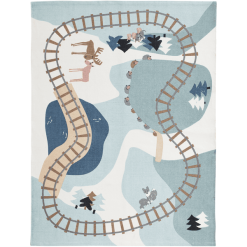 Kids Concept® Spielteppich Edvin, Blau/grau