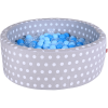 Knorr Toys® Bällebad Soft - "Grey White Dots" - 300 Balls Soft Blue/blue/transparent Grau