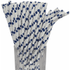 Luxentu Papier-Trinkhalme Gepunktet Mit Knick 19.7 Cm 100er Set Blau