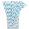 Luxentu Papier-Trinkhalme Gepunktet Mit Knick 19.7 Cm 100er Set Hellblau