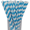 Luxentu Papier-Trinkhalme Gestreift 19.7 Cm 100er Set Blau