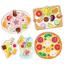 Montessori® Lernspiel Für Kinder, Plastikkarten Mit Klettverschluss -Kochen Mehrfarbig