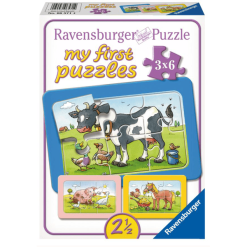 Ravensburger My First Puzzle - Rahmenpuzzle Gute Tierfreunde, 3x 6 Teile