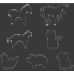 RBV Birkmann Ausstechformen Bauernhof 7er Set Silber