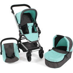 BAYER CHIC 2000 Kombipuppenwagen Fides 3 In 1 Melange Mint