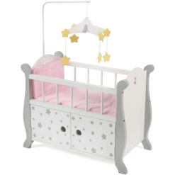 BAYER CHIC 2000 Puppenbett Mit Mobile Stars Grau