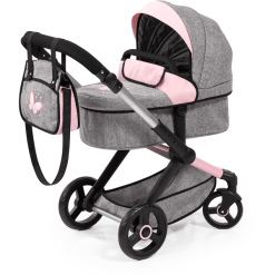 Bayer Design Kombi-Puppenwagen Xeo Grau/Rosa