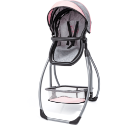 Bayer Design Puppen-Hochstuhl Trio Grau/rosa, Mit Schmetterling