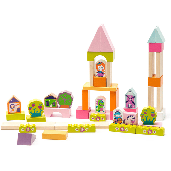 CUBIKA TOYS Cubika Baukasten Aus Holzklötzchen "Stadt Für Mädchen", 55-tlg. 3 CUBIKA TOYS Cubika Baukasten Aus Holzklötzchen "Stadt Für Mädchen", 55-tlg.