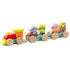 Cubika Toys Holzspielzeug Autozug