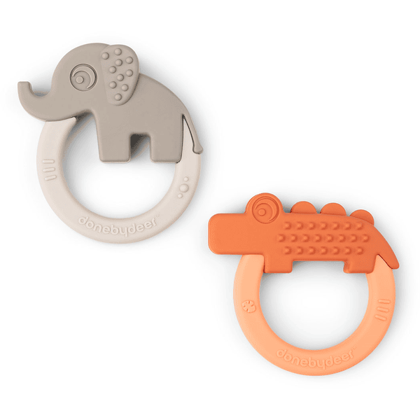Done By Deer™ Beißring 2er-Pack Deer Friends Papaya Sand 3 Done By Deer™ Beißring 2er-Pack Deer Friends Papaya Sand