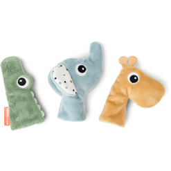 Done By Deer™ Fingerpuppenset 3 Stück Deer Friends Farbmix