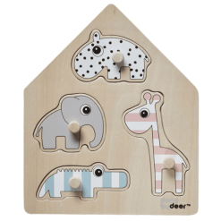 Done By Deer™ Holz-Steckpuzzle Deer Friends