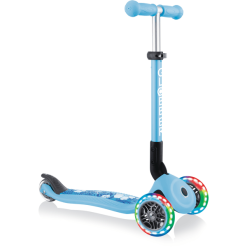 GLOBBER JUNIOR FOLDABLE FANTASY LIGHTS Pastellblau-Flowers, Mit Leuchtrollen