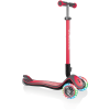 GLOBBER Scooter ELITE DELUXE LIGHTS Mit Leuchtrollen, Rot