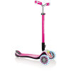 GLOBBER Scooter ELITE PRIME Deep Pink-weiß, Mit Leuchtrollen Und Leuchtdeck