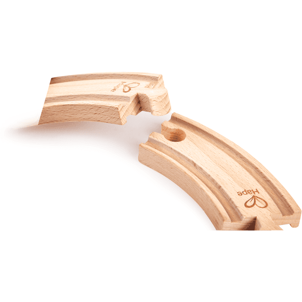 Hape Kurze Eisenbahnkurvenschienen, 4 Stück 3 Hape Kurze Eisenbahnkurvenschienen, 4 Stück