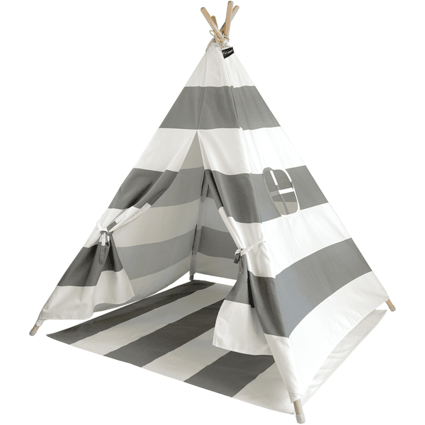 Hej Loenne Kinderzelt, Grau-weiß Gestreift 3 Hej Loenne Kinderzelt, Grau-weiß Gestreift