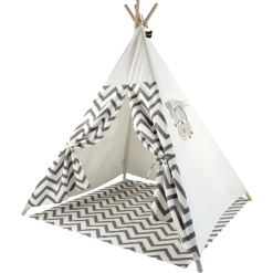 Hej Loenne Kinderzelt, Weiß-grau Gezackt