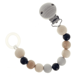 HESS Schnullerkette, Natur Schwarz