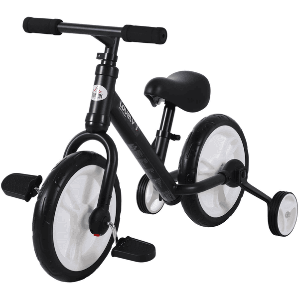 HOMCOM 2-in-1 Kinderfahrrad Schwarz 3 HOMCOM 2-in-1 Kinderfahrrad Schwarz