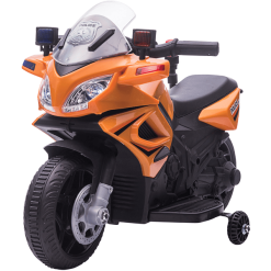 HOMCOM Elektromotorrad Mit Scheinwerfern Und Polizeileuchten Orange, Schwarz