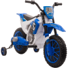 HOMCOM Kinder Elektromotorrad Mit 2 Abnehmbaren Stützrädern Blau
