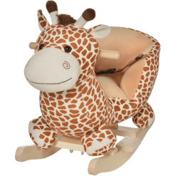 HOMCOM Kinder Schaukeltier Als Giraffe Gelb, Hellbraun