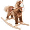 HOMCOM Plüsch-Schaukelpferd Für Kinder Braun