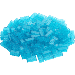 Katara Bausteine - 120 Stück 4x2 Transparent-blau