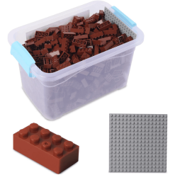 Katara Bausteine - 520 Stück Mit Box Und Grundplatte, Braun