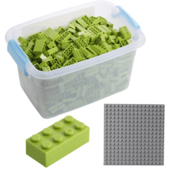 Katara Bausteine - 520 Stück Mit Box Und Grundplatte, Hell-grün