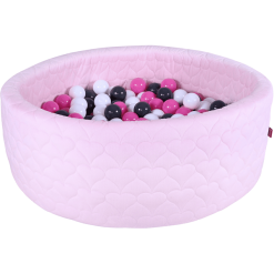 Knorr Toys® Bällebad Soft - "Cosy Heart Rose" - 300 Bälle Creme/grey/rose Rosa