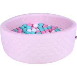 Knorr Toys® Bällebad Soft - "Cosy Heart Rose" - 300 Balls Rose/creme/lightblue Rosa