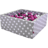Knorr Toys® Bällebad Soft Eckig - "Grey White Stars" - 100 Balls Creme/grey/rose Grau