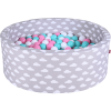 Knorr Toys® Bällebad Soft - "Grey White Clouds" -300 Balls Rose/creme/lightblue Grau