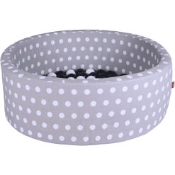 Knorr Toys® Bällebad Soft - "Grey White Dots" - 100 Balls Grey/creme Grau