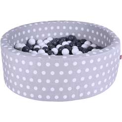 Knorr Toys® Bällebad Soft - "Grey White Dots" - 300 Balls Grey/creme Grau