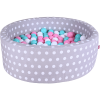Knorr Toys® Bällebad Soft - "Grey White Dots" - 300 Balls Rose/creme/lightblue Grau