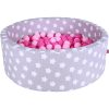 Knorr Toys® Bällebad Soft - "Grey White Stars" - 300 Balls Soft Pink Grau