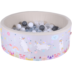Knorr Toys® Bällebad Soft - "Unicorn Grey" - 150 Balls Grey/white/transparent Beige