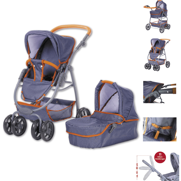 Knorr Toys® Puppenwagen Coco - "dark Blue" Blau 3 Knorr Toys® Puppenwagen Coco - "dark Blue" Blau