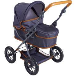 Knorr Toys® Puppenwagen First - "dark Blue" Blau