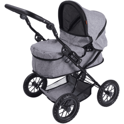 Knorr Toys® Puppenwagen First - "stone Black" Grau