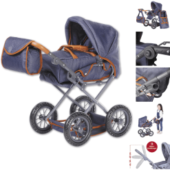 Knorr Toys® Puppenwagen Ruby - "dark Blue" Blau
