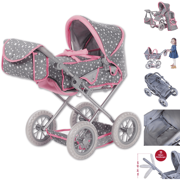 Knorr Toys® Puppenwagen Ruby - "Star Grey" Grau 3 Knorr Toys® Puppenwagen Ruby - "Star Grey" Grau