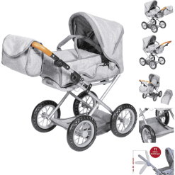 Knorr Toys® Puppenwagen Ruby - "stone Brown" Grau
