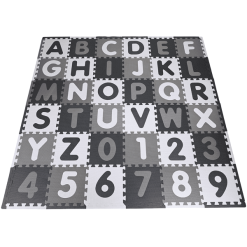 Knorr Toys® Puzzlematte - "Alphabet + Zahlen" Grau-weiß